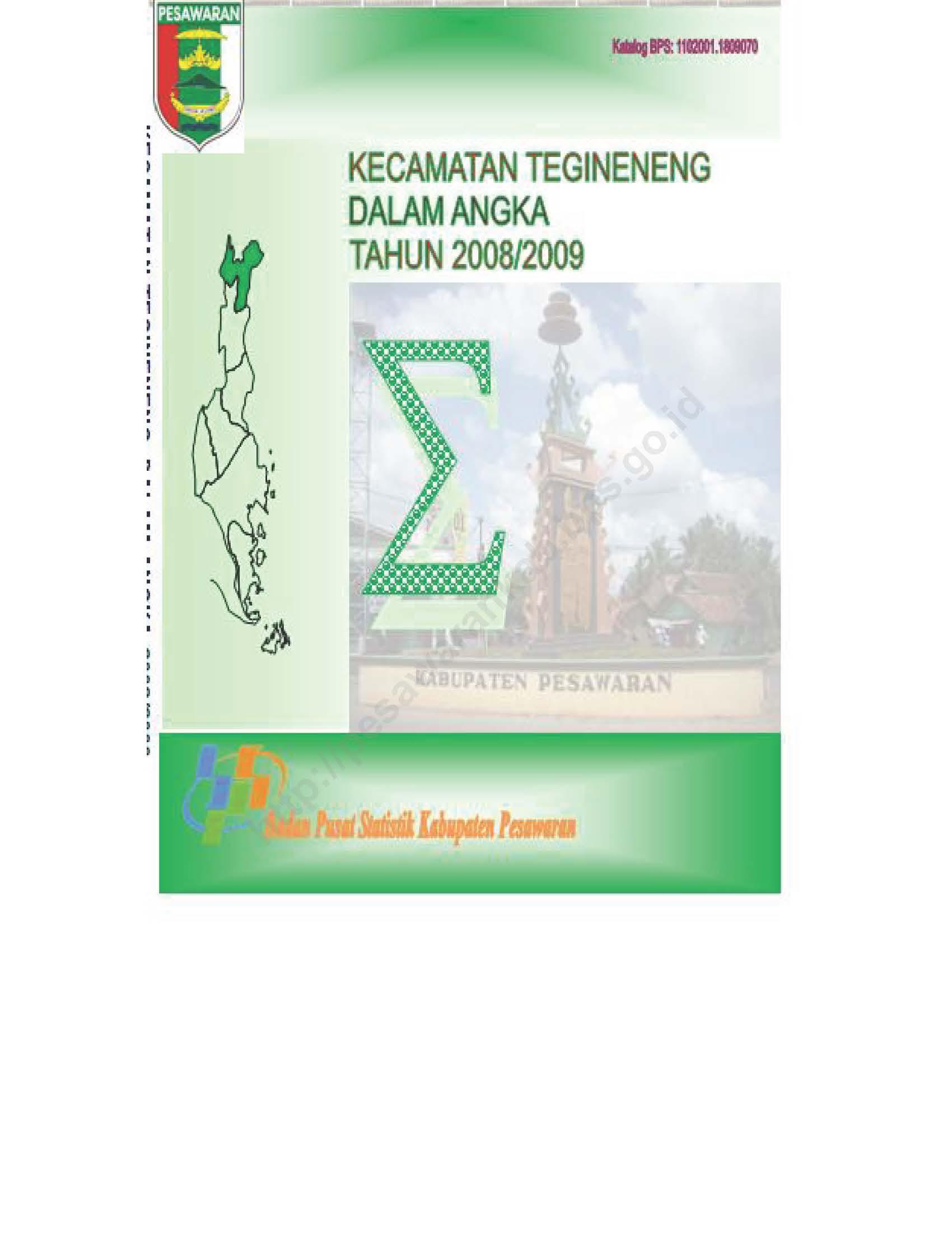 Kecamatan Tegineneng dalam angka 2009