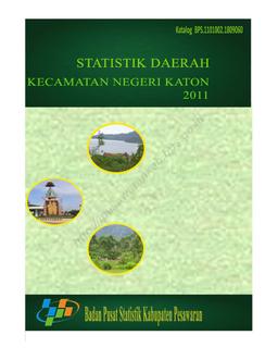 Statistik Daerah Kecamatan Negeri Katon 2011